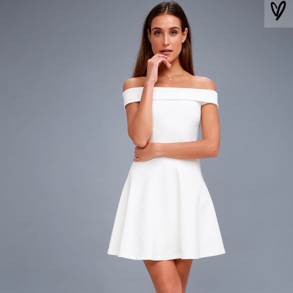 LULUS WHITE SKATER DRESS